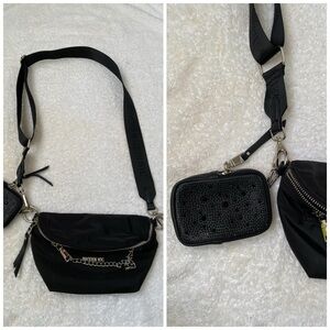 Madden NYC  Black Crossbody Bag with Chain Detail